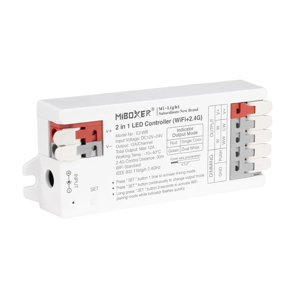 MiBoxer Single-Color and Dual-CCT Controller/Receiver with WiFi and Smart Speaker Control