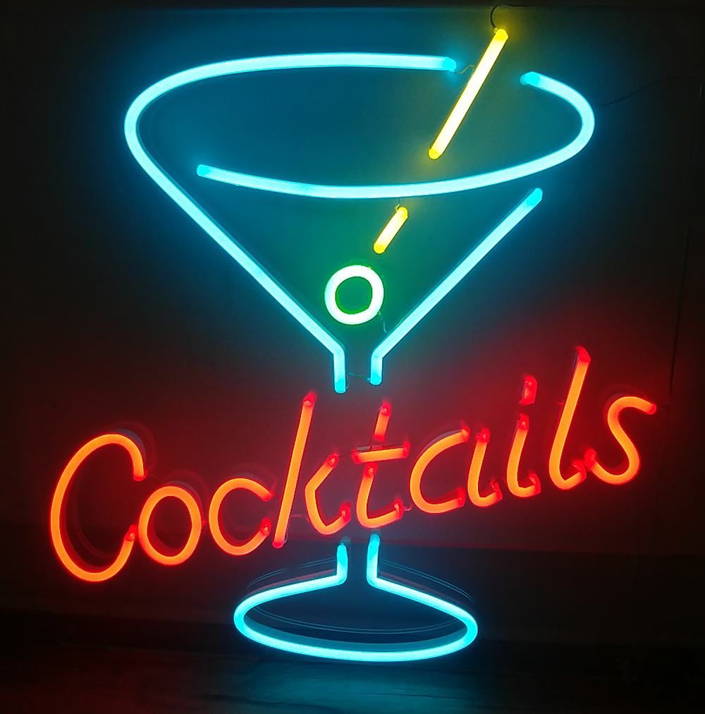 Neon Fluorescent Base Short Martini Glasses Set of 3