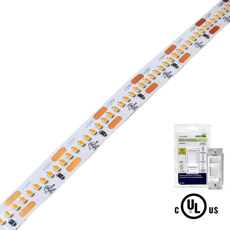 12v 2835 Series CRI 90+ 3000k Warm white color LED strip light + Alumi