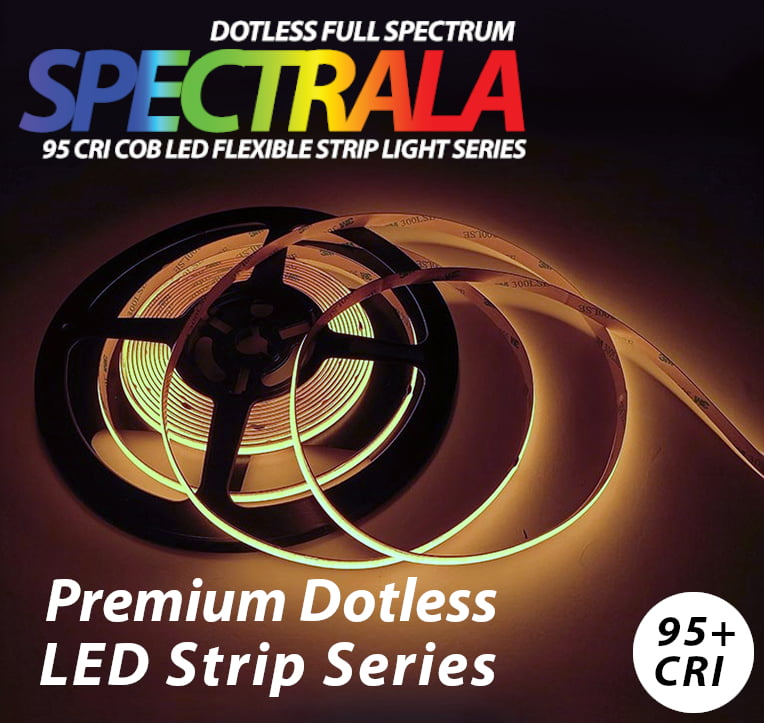 Spectrala™ Series: 24V Dotless High-CRI (95+) LED Strip 5m/16.4ft Reel (+  Options) - Lumicrest LED Lighting
