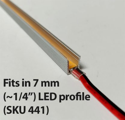 Narrow LED strip in LED channel profile