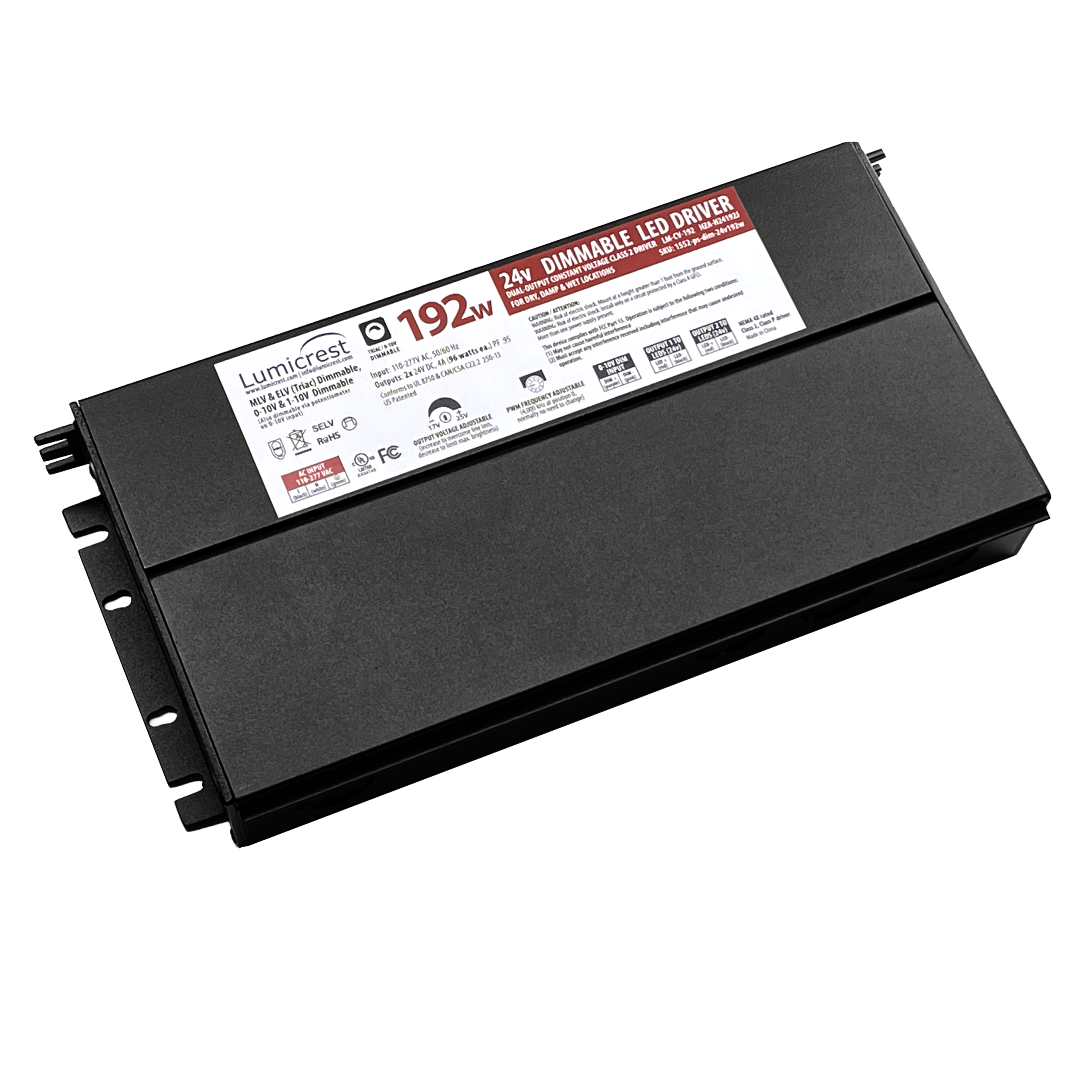 192 Watt Dimmable 24V Hardwire Power Supply