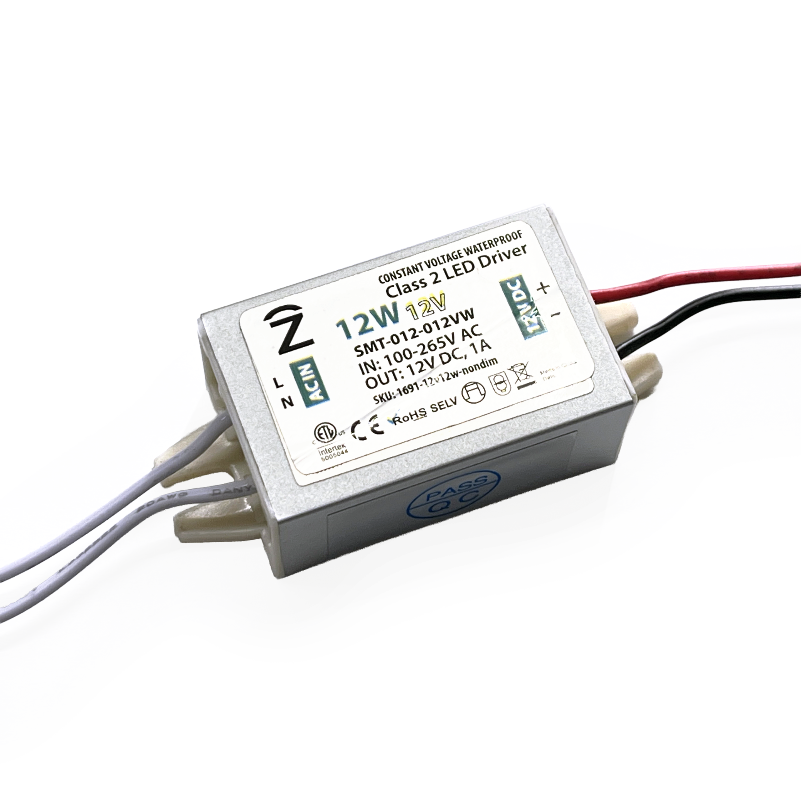 Mini 12W 12V Non-Dim Waterproof Power Supply for Junction Boxes