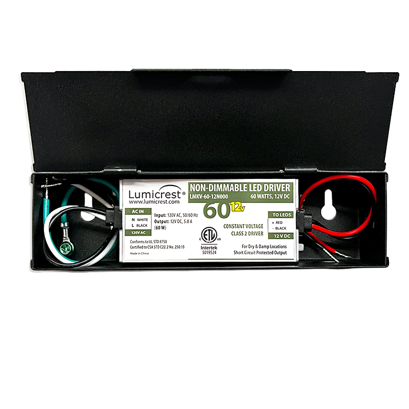 60 Watt Junction Box Non Dimmable 12V Hardwire Power Supply - Image 2