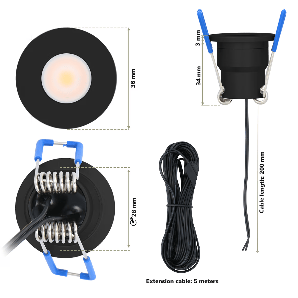 White Indoor/Outdoor Recessed Spotlights 3W 12V (+ Options) - Image 9