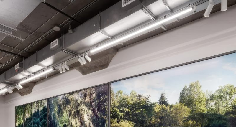 Lumicrest's Aprturi III track lights illuminate the works of Jeff Wall at MOCA Toronto 