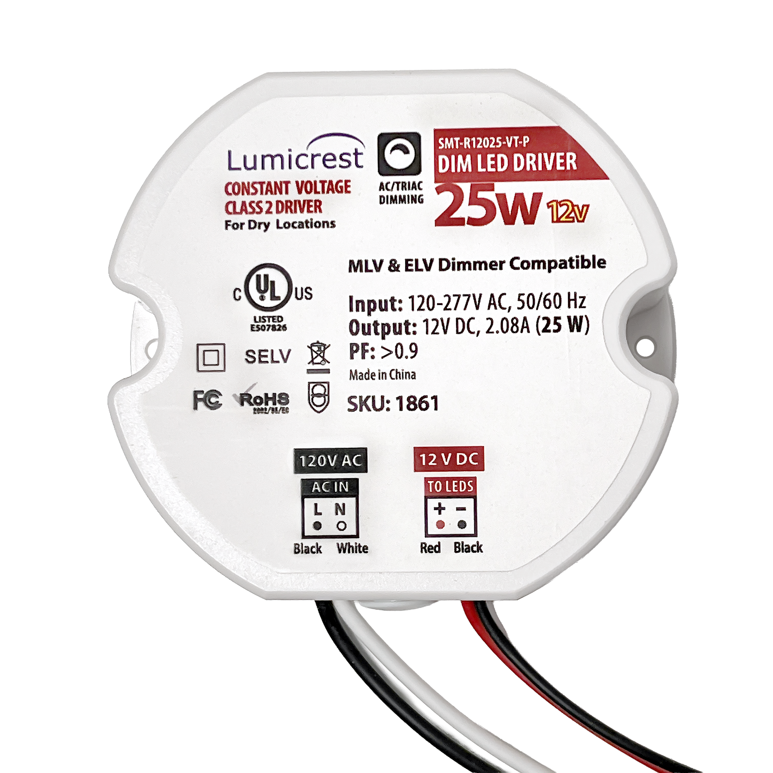 25 Watt Dimmable 12V Hardwire Constant Voltage Power Supply - Image 2