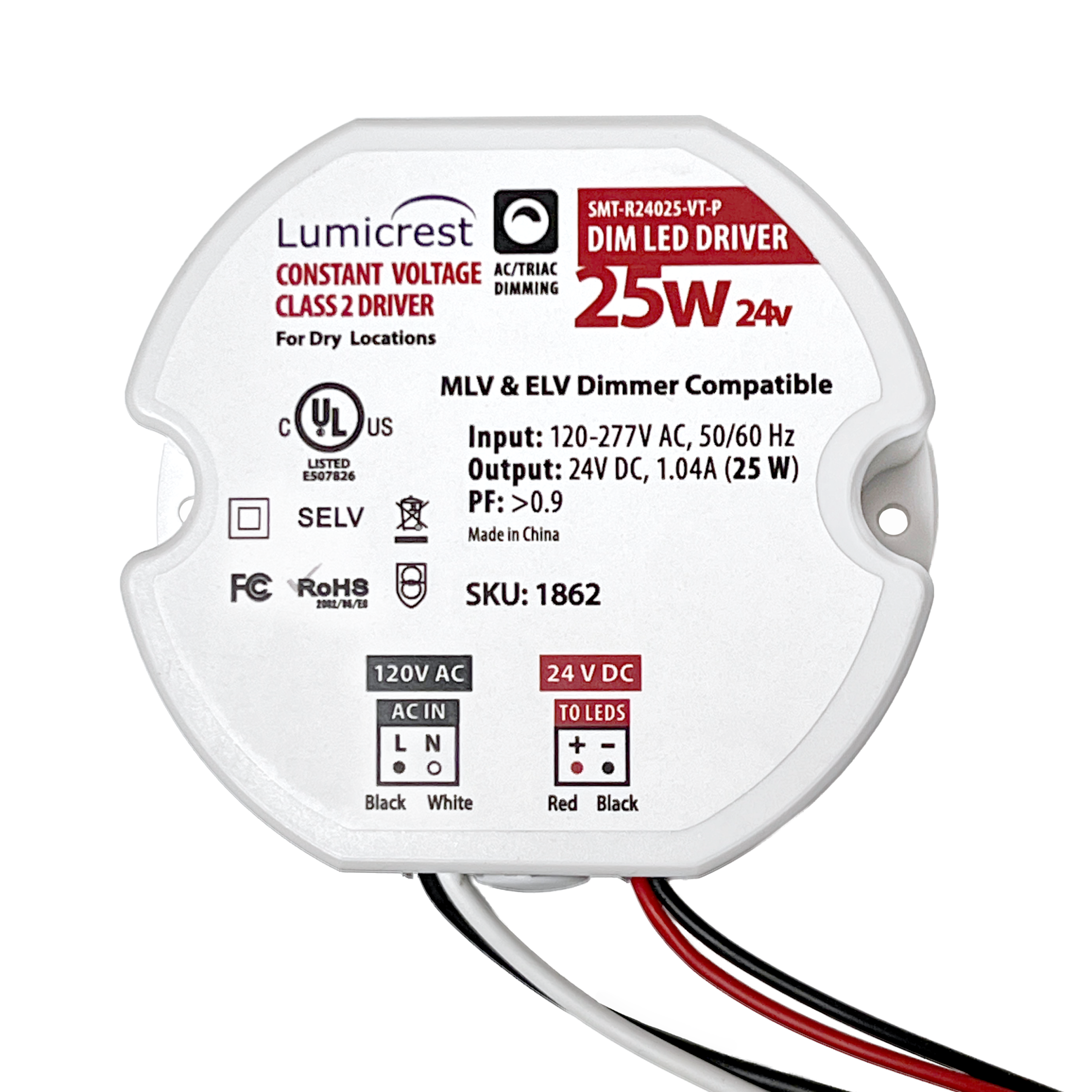 25 Watt Dimmable 24V Hardwire Constant Voltage Power Supply - Image 2